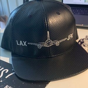 LAX —> JFK Leather Flat Hat